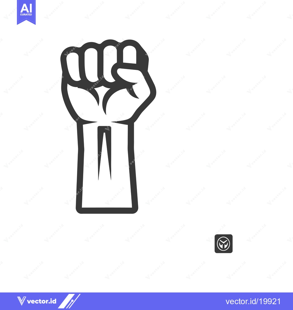 Premium Vector dari A single raised fist with closed fingers and a visible wrist
