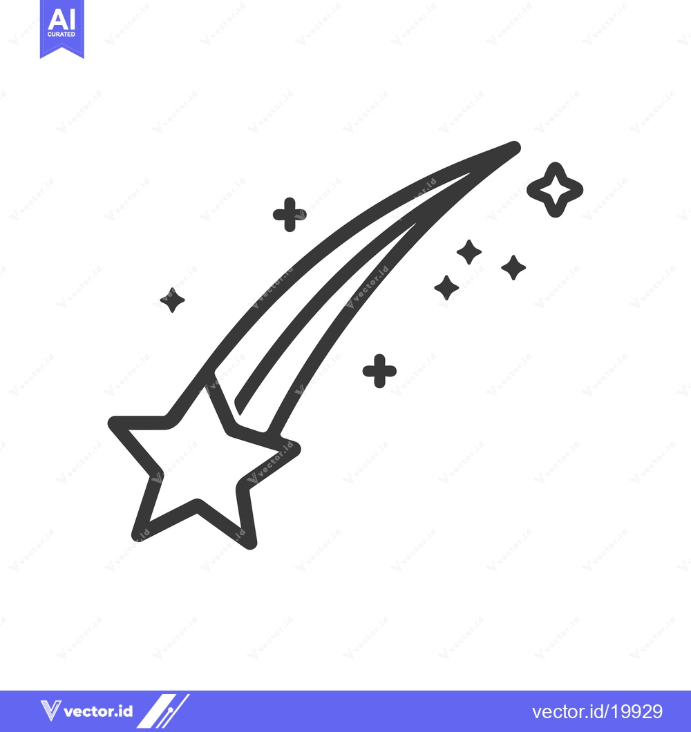 Premium Vector dari A Single Shooting Star with a Long Tail and Smaller Stars