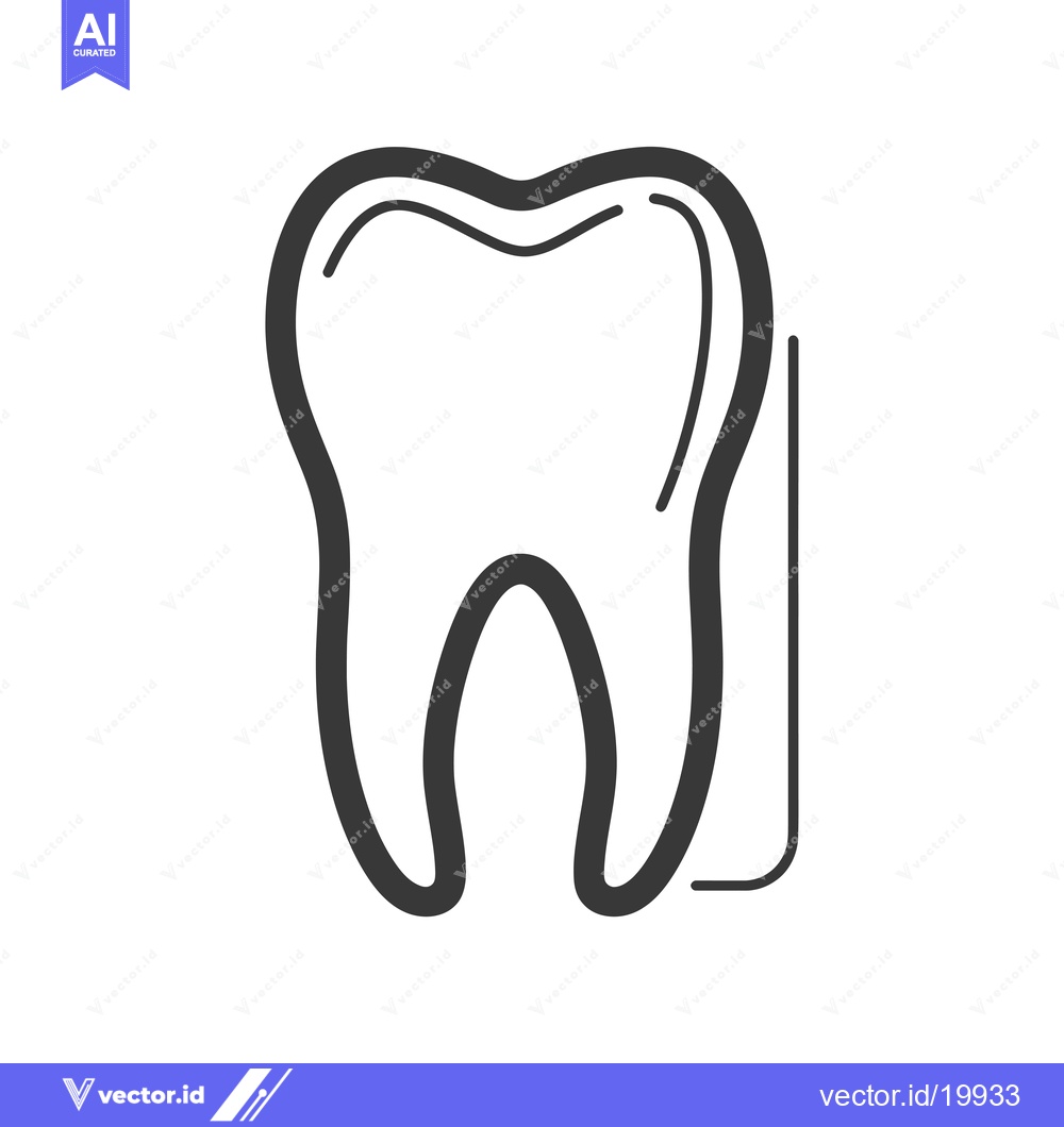 Premium Vector dari A single, simple line drawing of a tooth