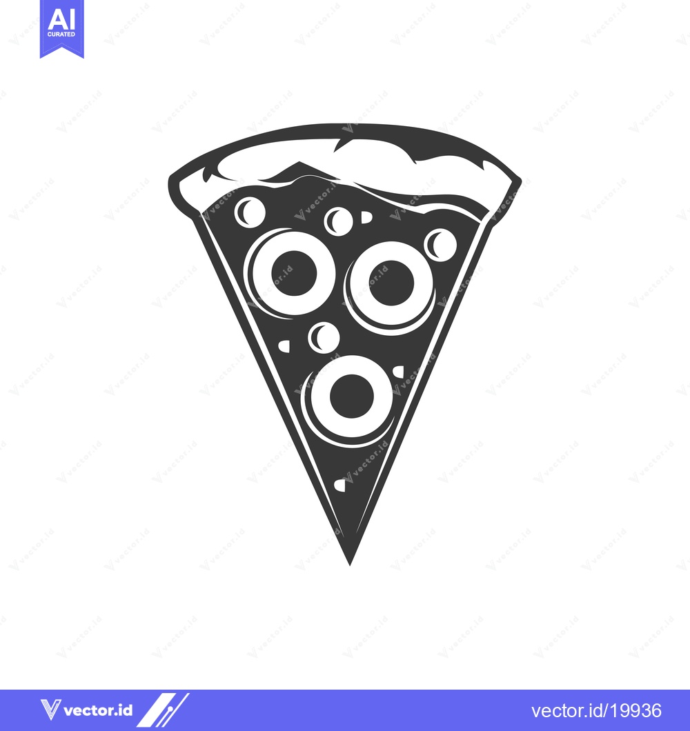 Premium Vector dari A Single Slice of Pizza with Three Toppings