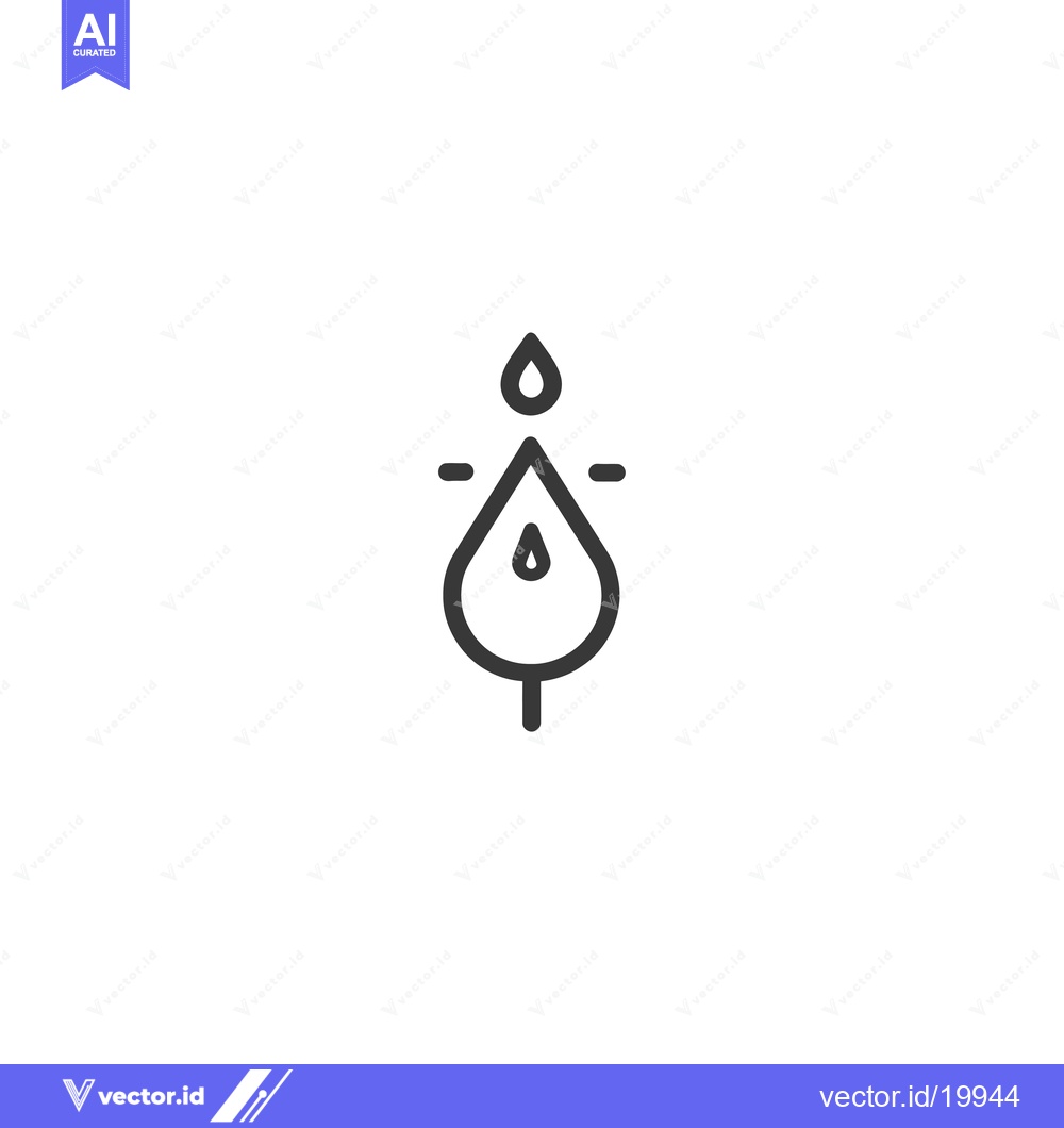 Premium Vector dari A single teardrop with a stem and two small horizontal lines