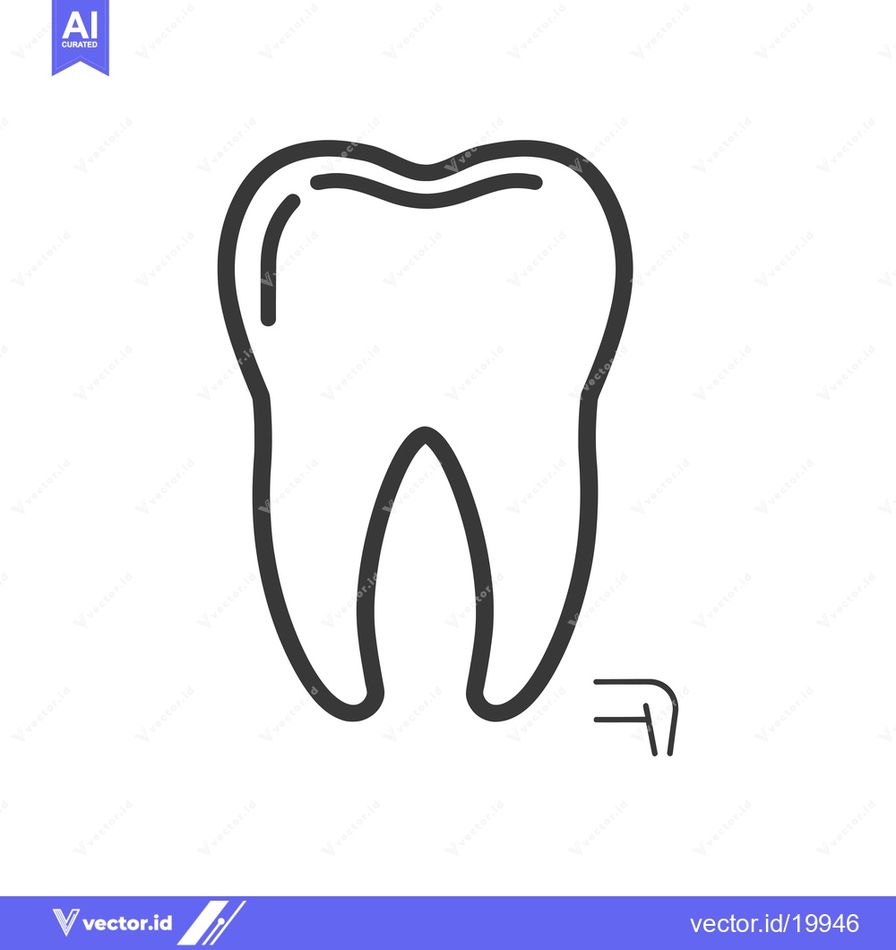Premium Vector dari A Single Tooth With a Toothpick Next to It