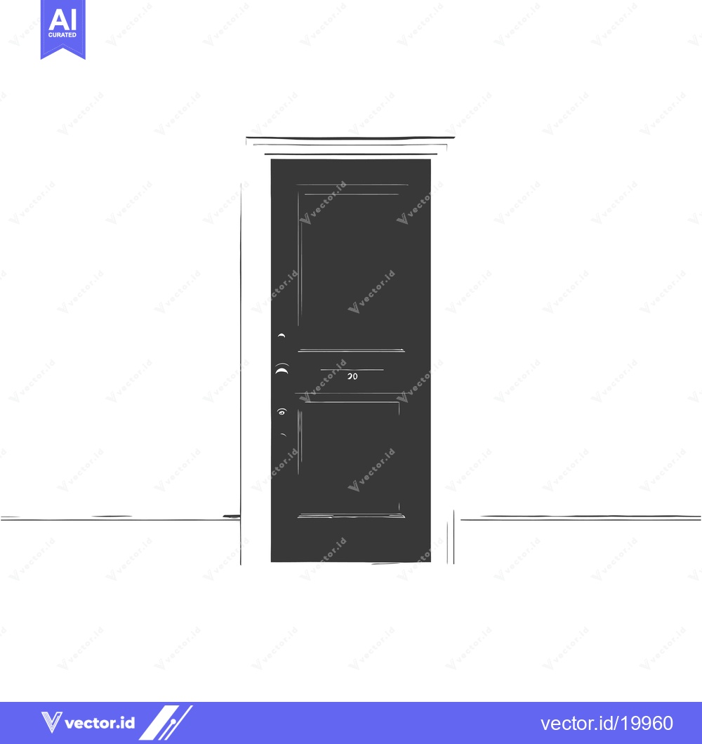 Premium Vector dari A Sketch Of A Closed Door With A Number 20 15203