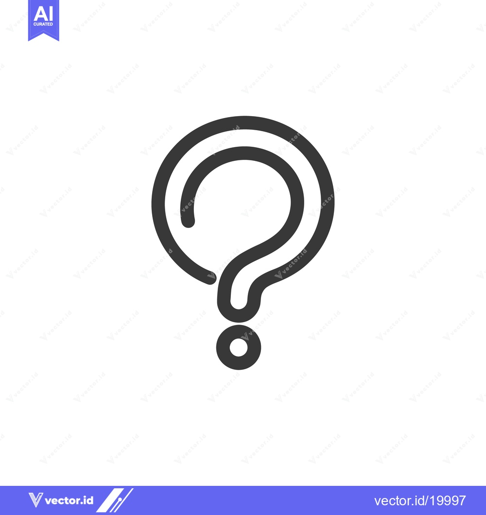 Premium Vector dari A simple black and white illustration of a question mark symbol