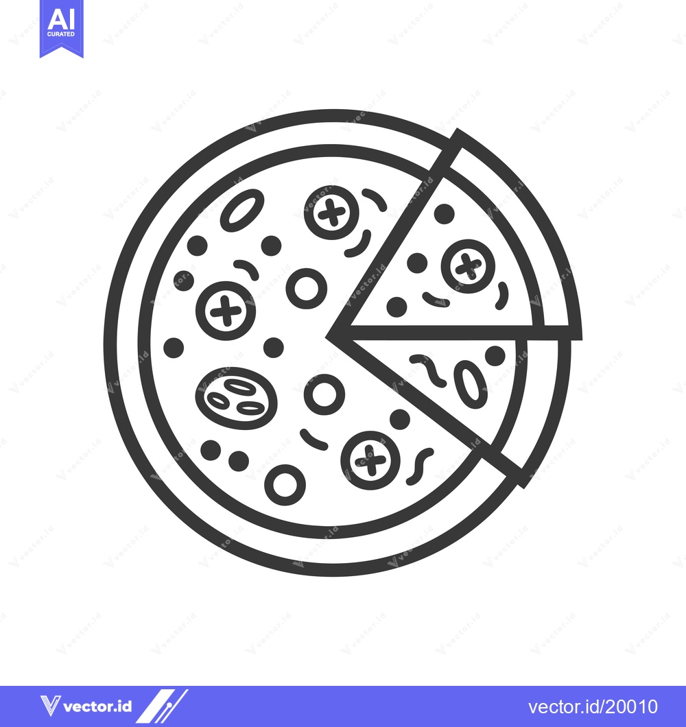Premium Vector dari A Slice of Pizza with Toppings