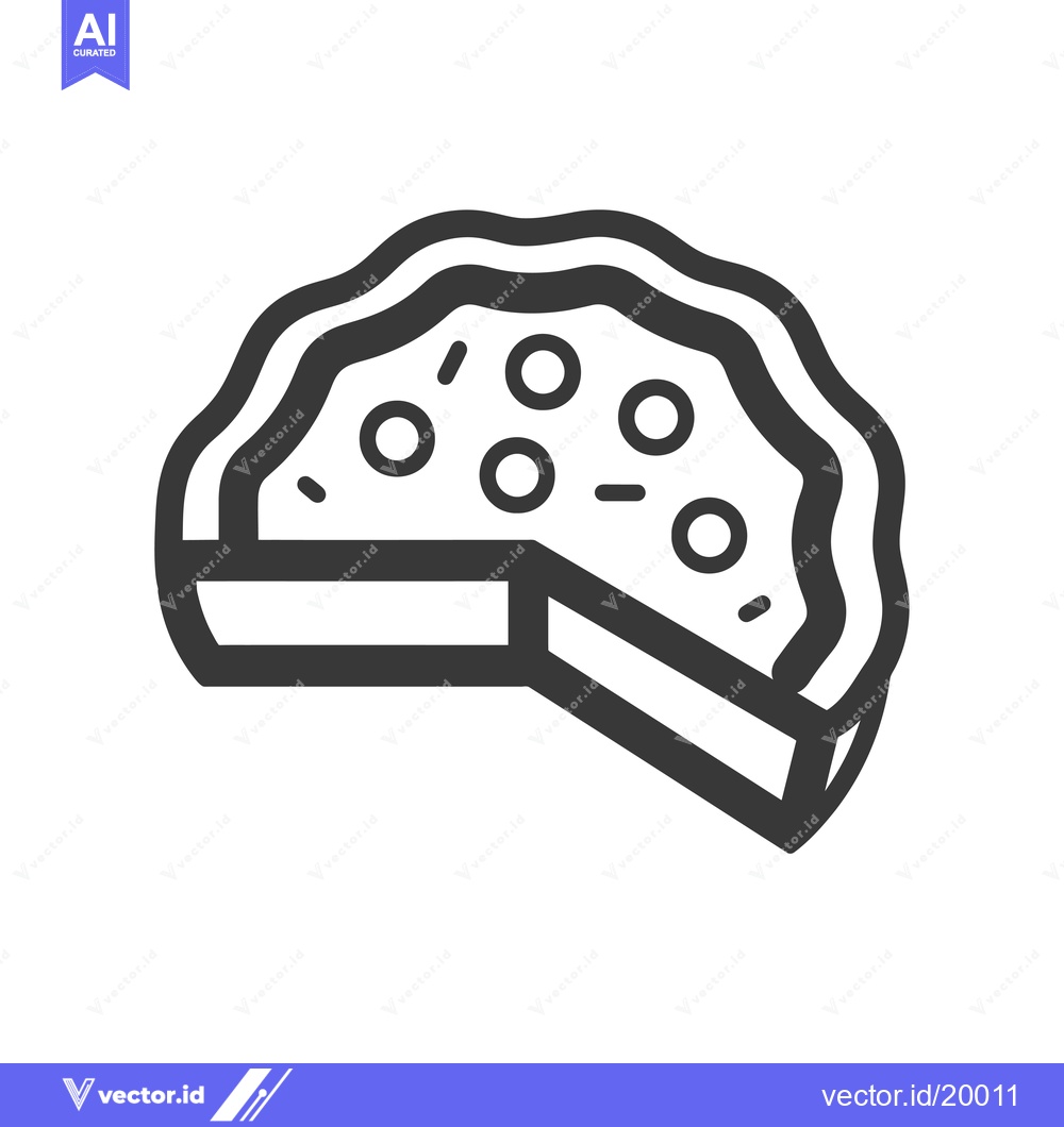 Premium Vector dari A Slice of Pizza with Toppings and a Crust