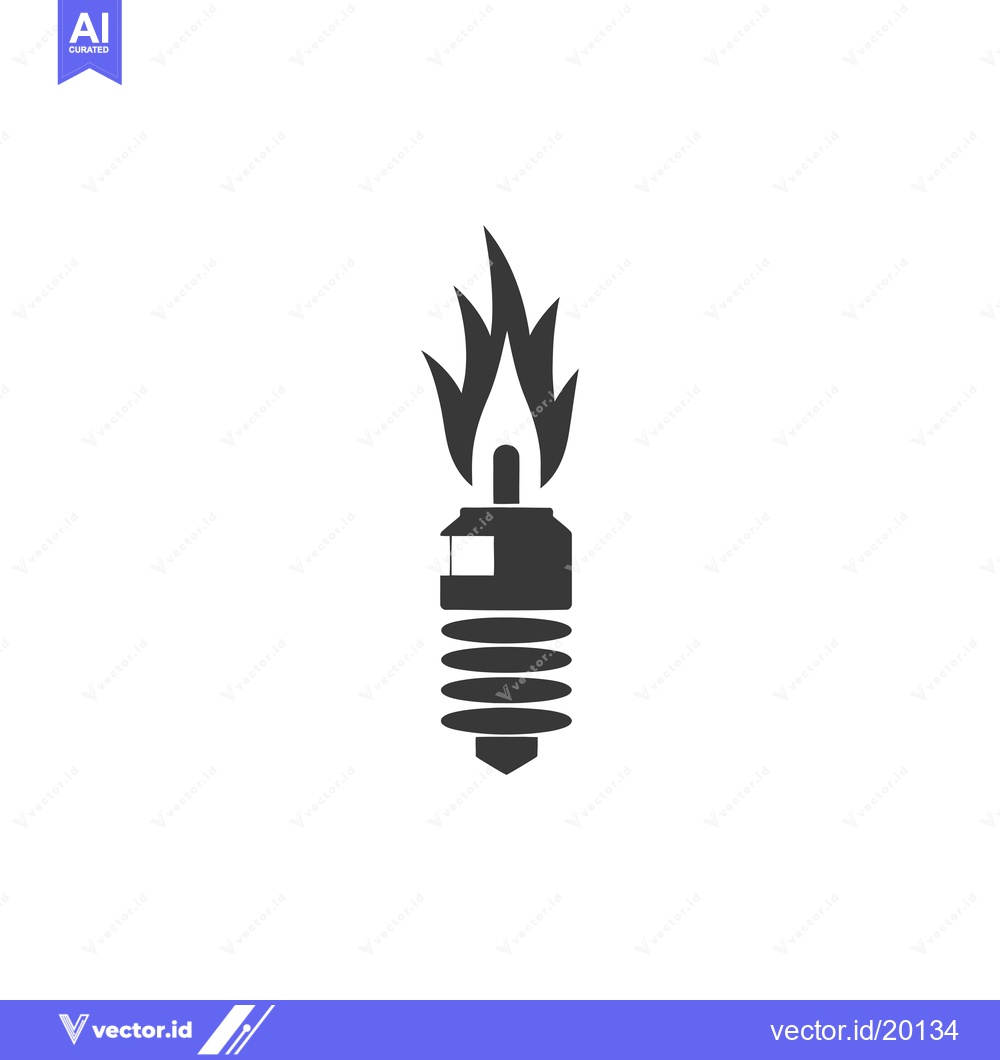 Premium Vector dari A Spark Plug with a Flame on Top