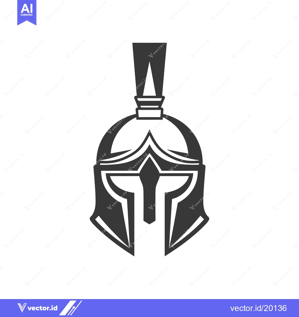 Premium Vector dari A Spartan Helmet with a Plume and Detailed Design