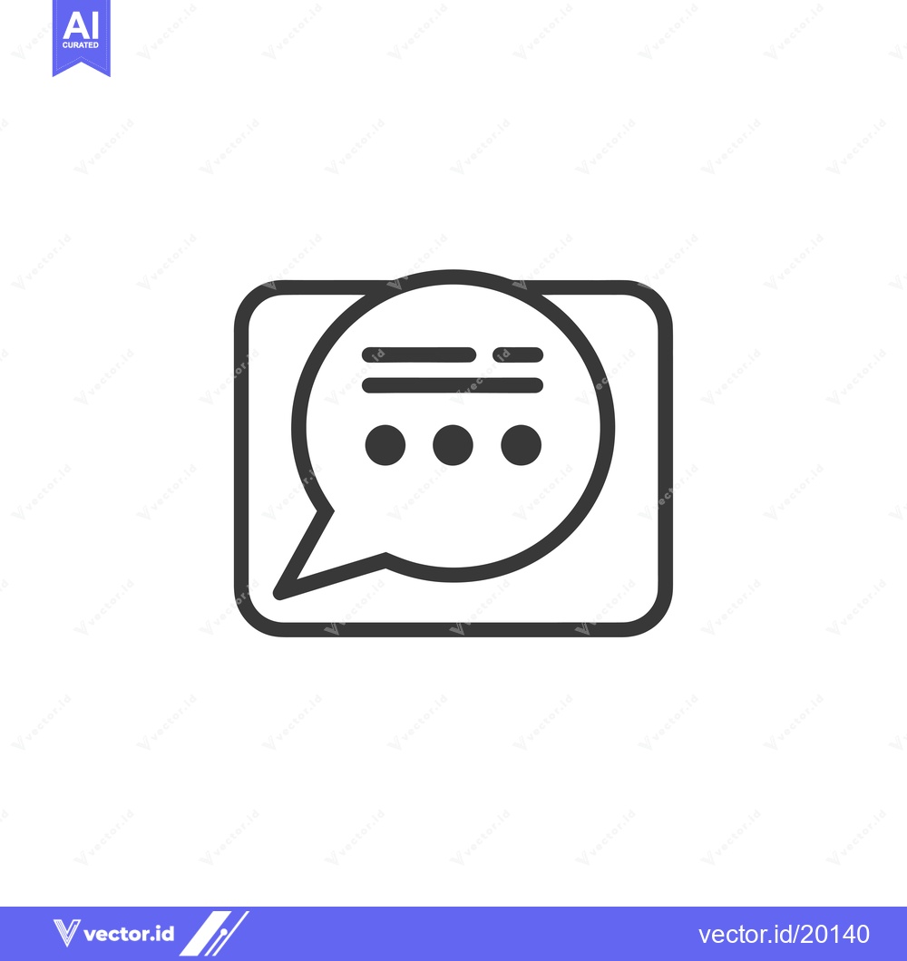 Premium Vector dari A Speech Bubble Inside a Square Icon