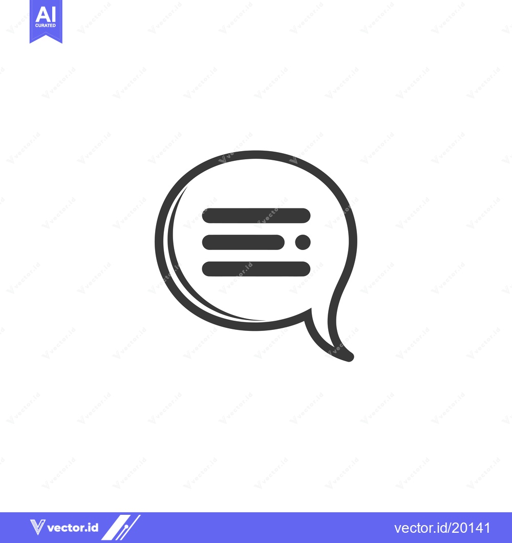 Premium Vector dari A speech bubble with three horizontal lines and a dot inside