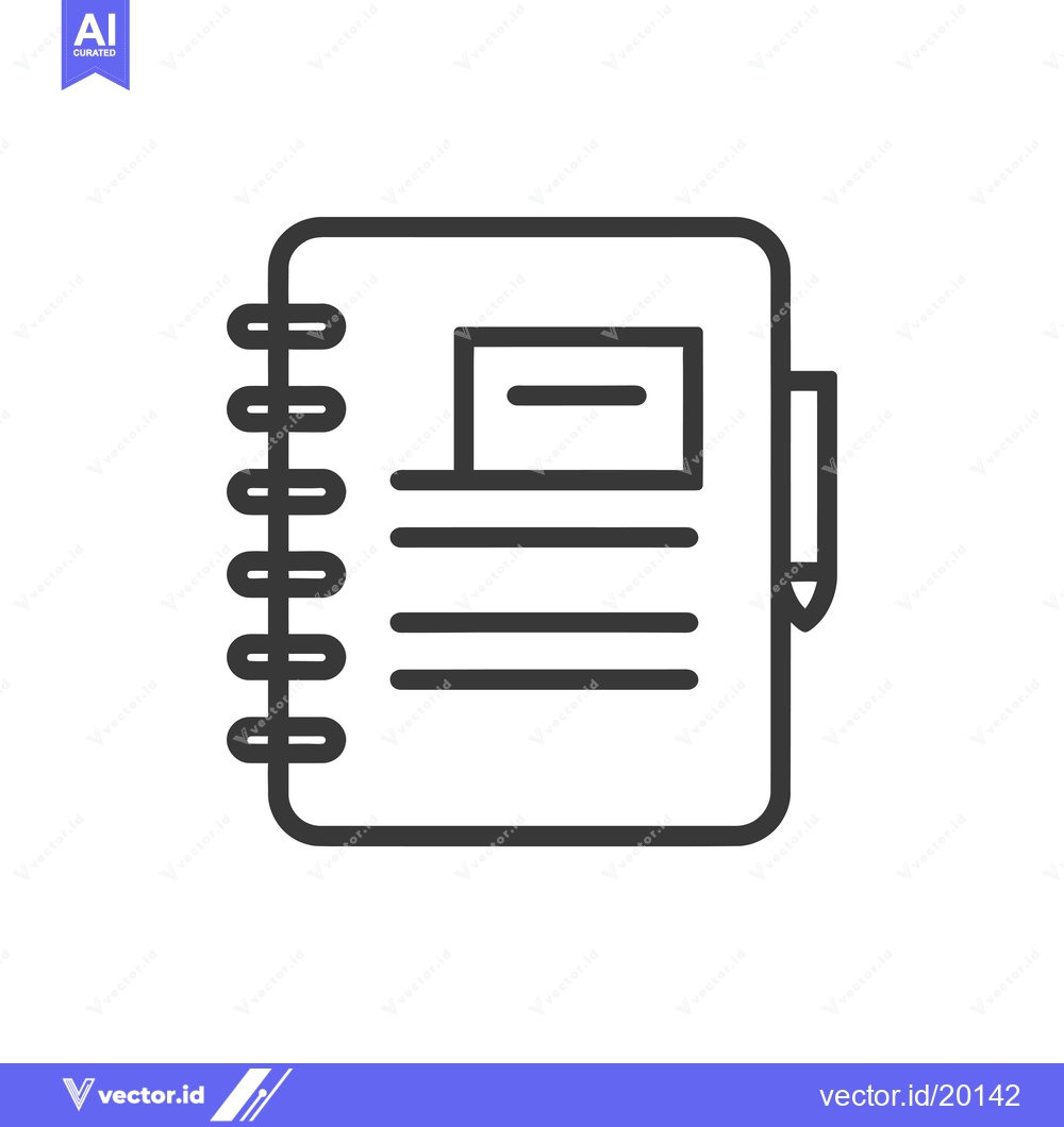 Premium Vector dari A Spiral Notebook With A Pen