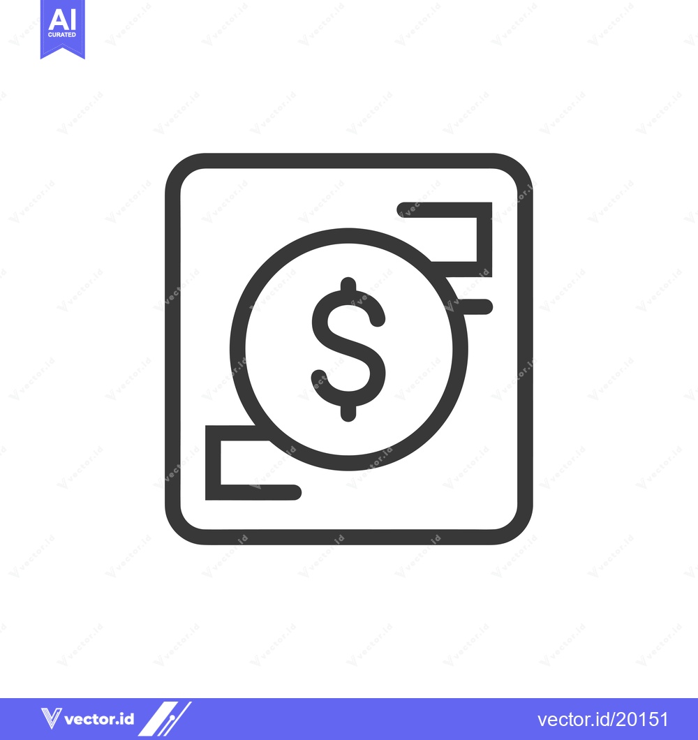Premium Vector of A Square with a Dollar Sign Inside and Lines on Each Side
