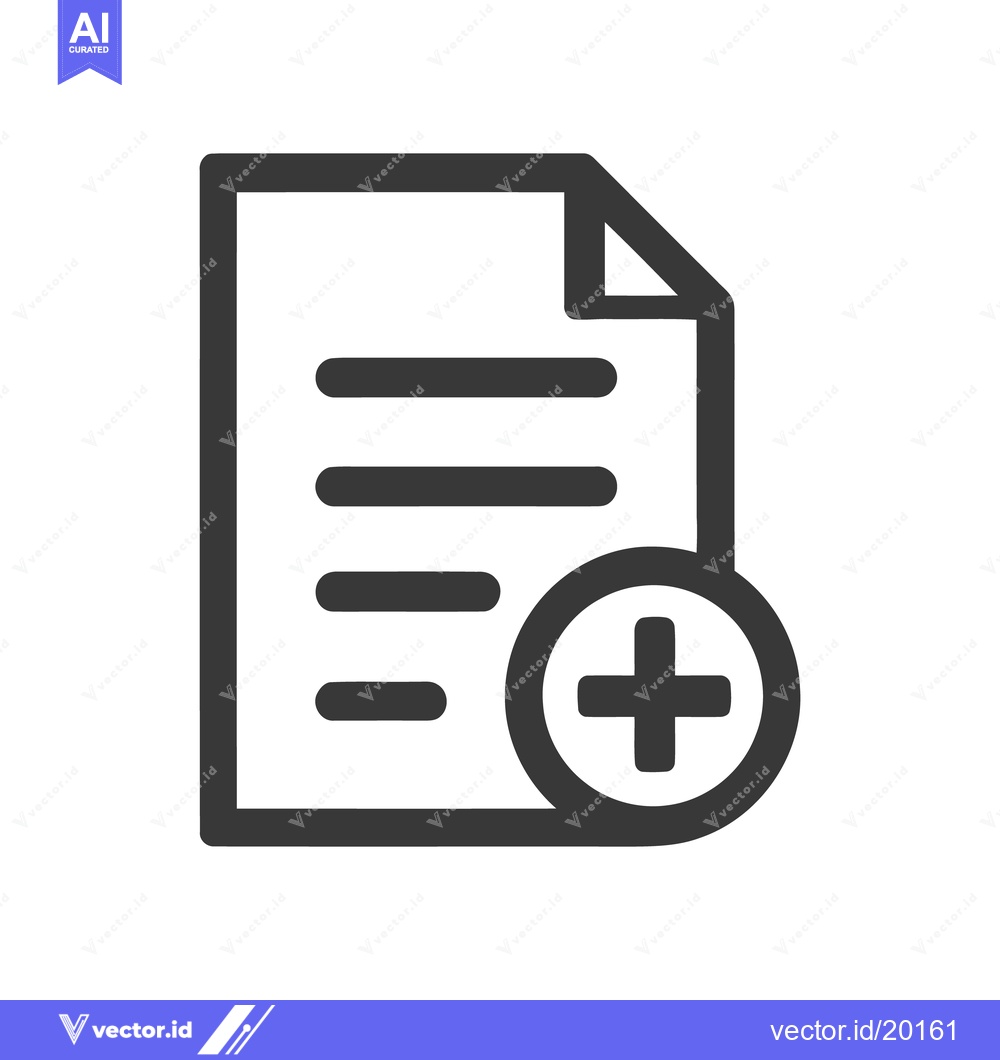 Premium Vector of Add New Document Icon: Minimalist Line Art Graphic Design