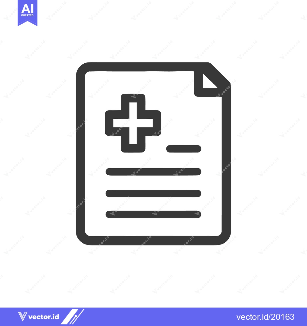 Premium Vector dari Minimalist Medical Prescription Icon: Clean Line Art Graphic of a Docu