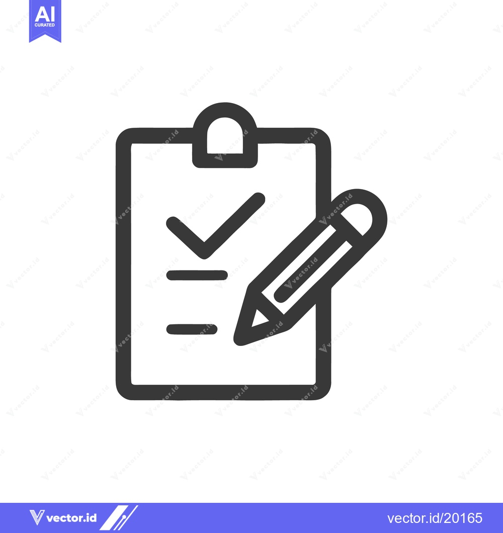 Premium Vector of Checklist with Pencil Icon: Task Management and Completion Symbol