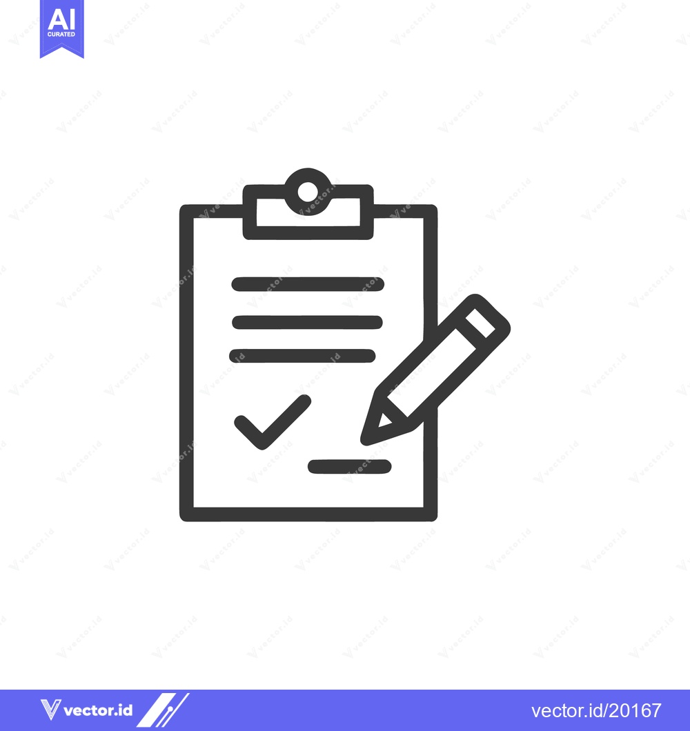 Premium Vector dari Simple Line Art of a Clipboard with Checklist and Pen