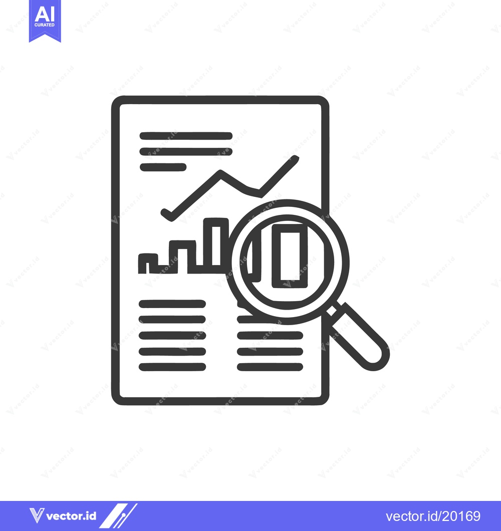 Premium Vector dari Data Analysis with Magnifying Glass Icon