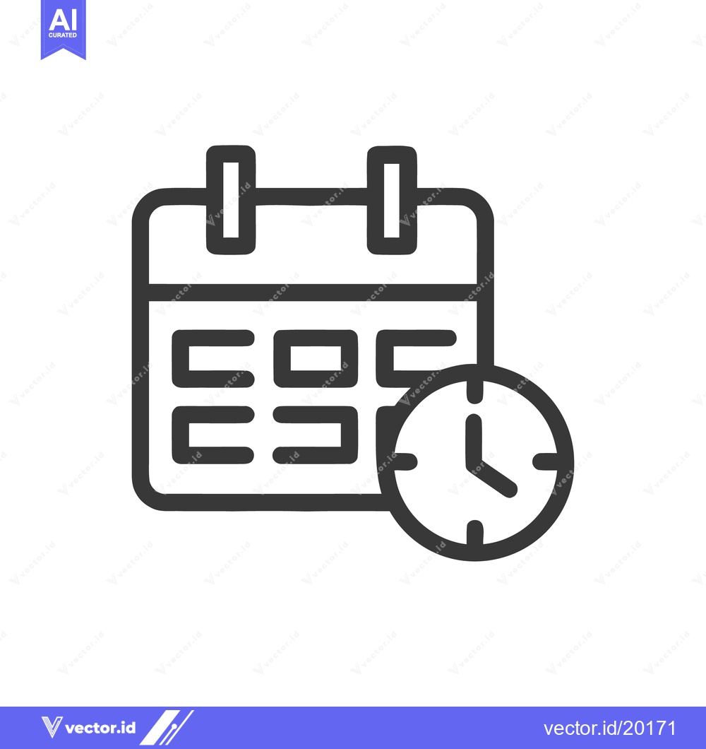 Premium Vector dari Minimalist Calendar Clock Icon: Time Management and Scheduling Symbol
