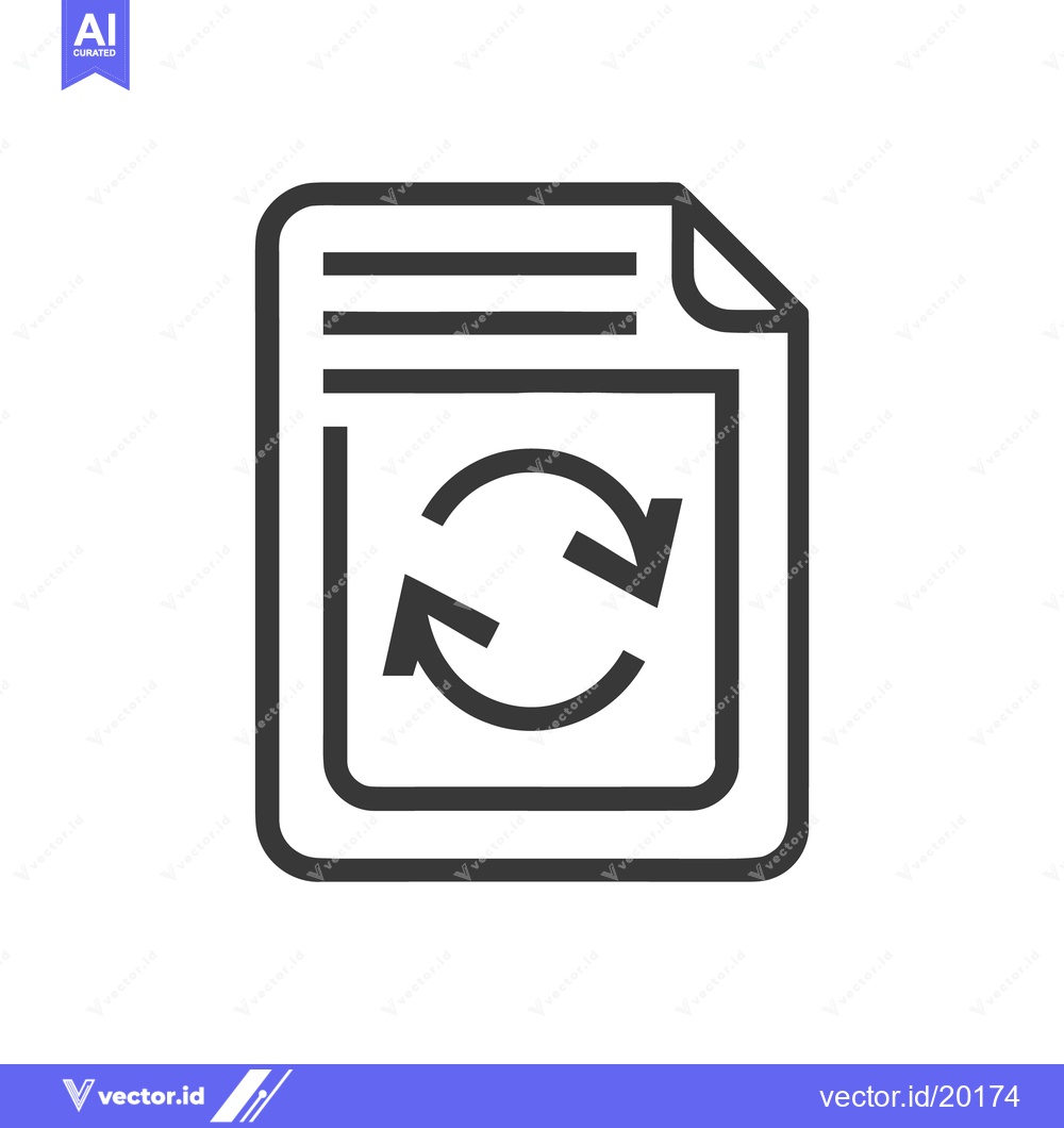 Premium Vector dari Minimalist File Refresh Icon: Document with Circular Arrows Symbol