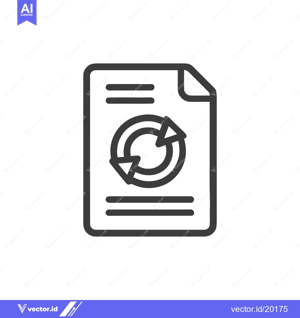Premium Vector dari Circular Process Document Icon: Data Flow and Information Cycle