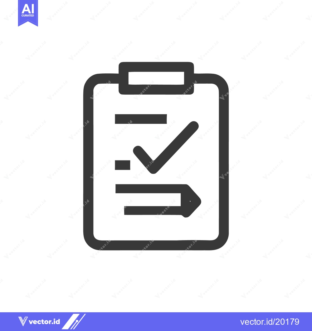 Premium Vector dari Completed Checklist Icon: Dark Gray Clipboard with Checkmark and Arrow