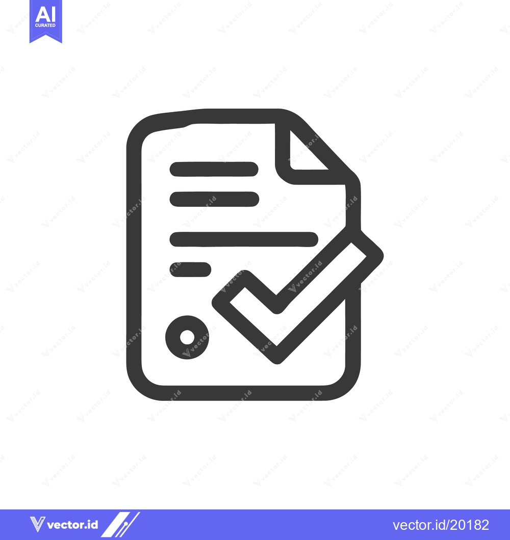 Premium Vector dari Assignment Turned In Icon Line Art Icon  777
