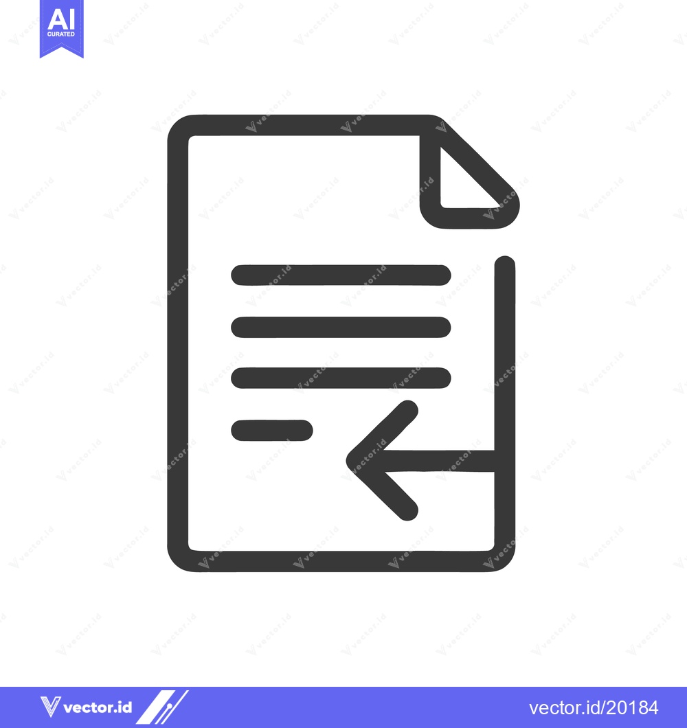 Premium Vector dari Document Return Icon: Simple Black Line Art Symbolizing File Transfer