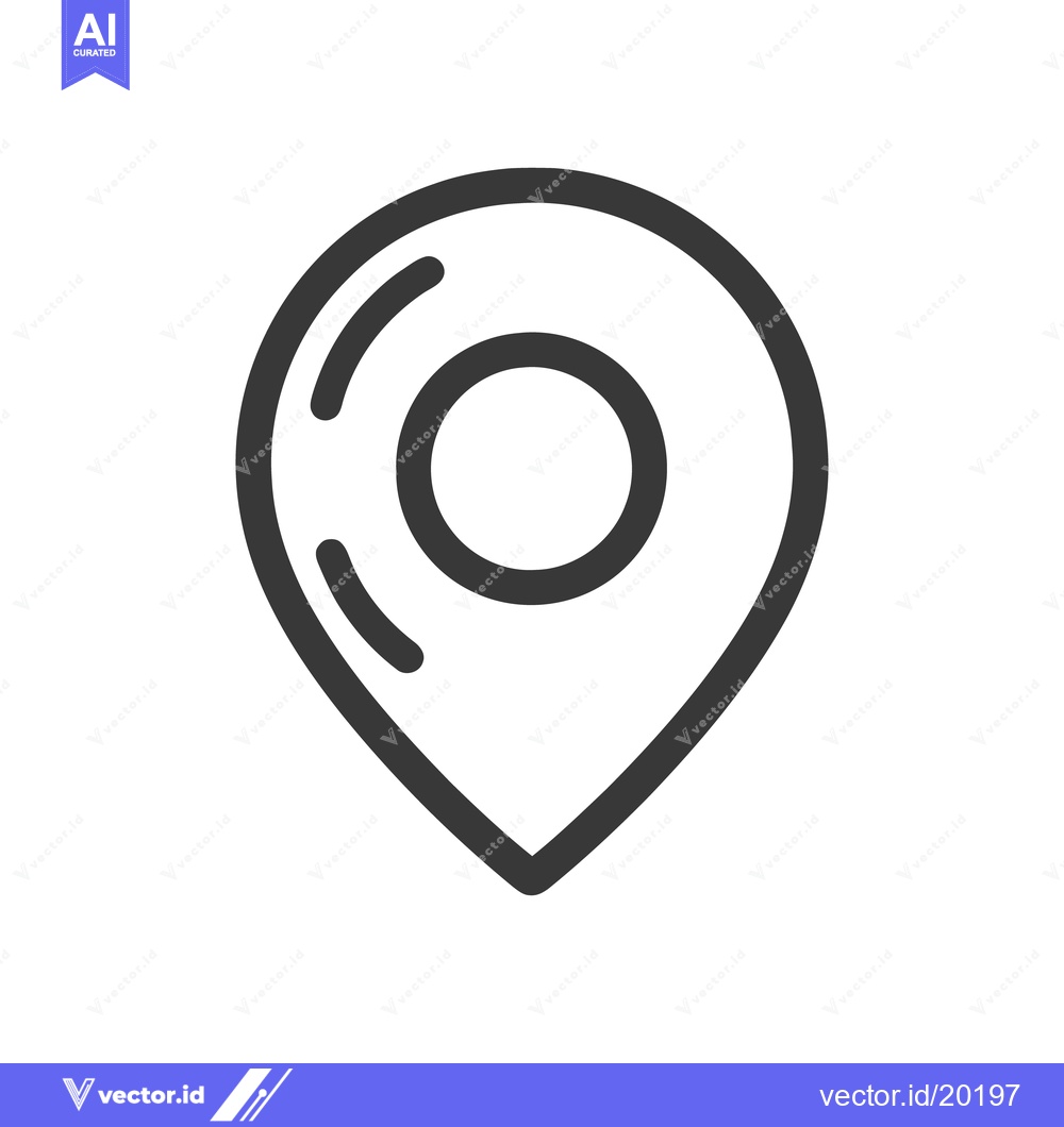 Premium Vector dari Minimalist Gray Location Pin Icon on White Background