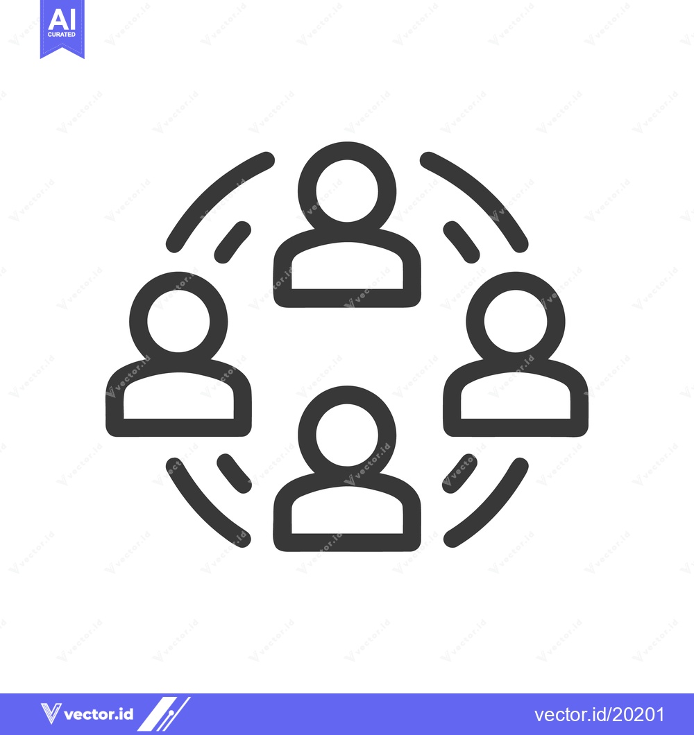 Premium Vector dari Connected People Icon: Teamwork, Collaboration, and Global Network Sym