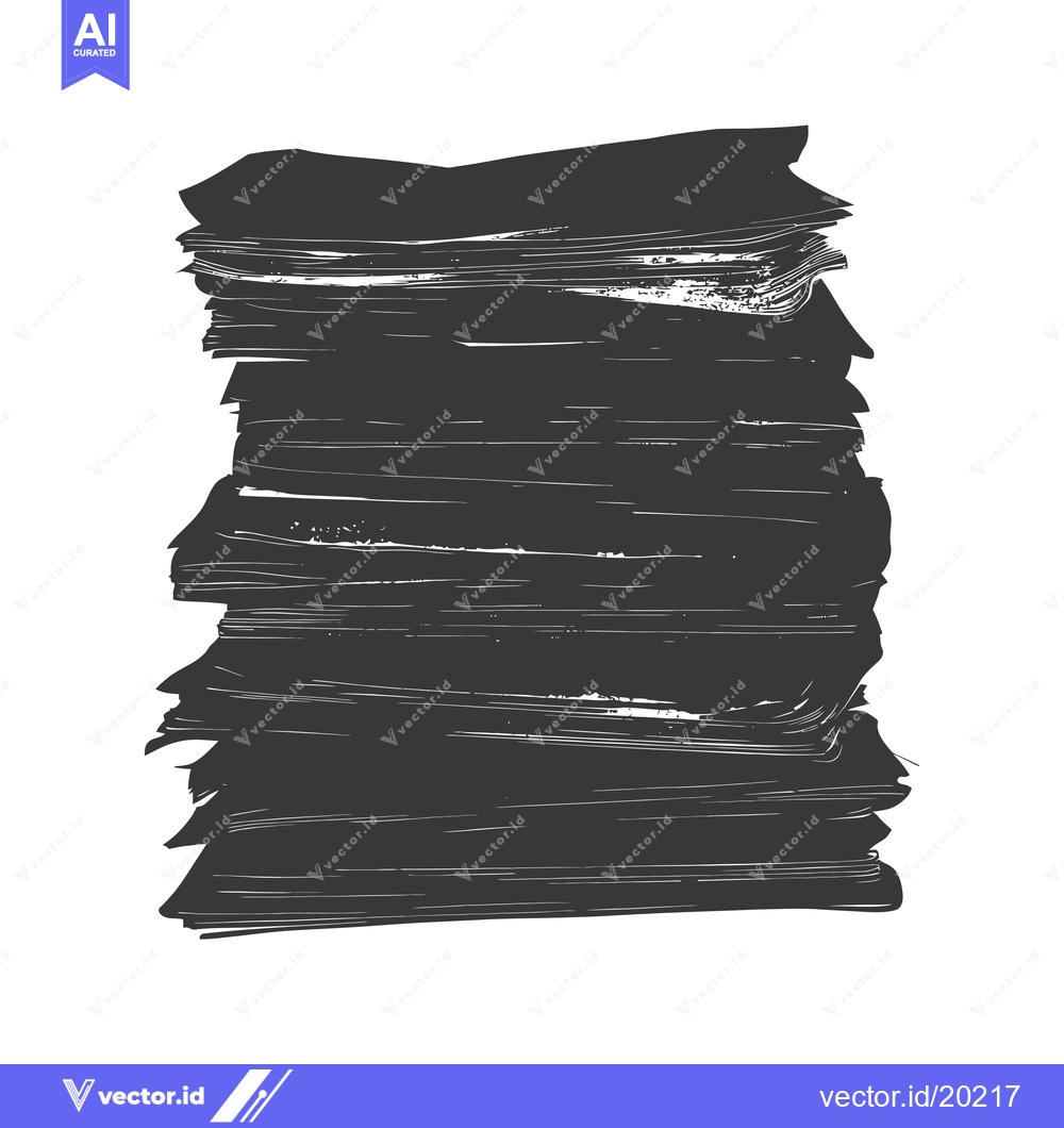 Premium Vector dari A Stack of Books Rendered in a Black and White Hand-Drawn Illustration