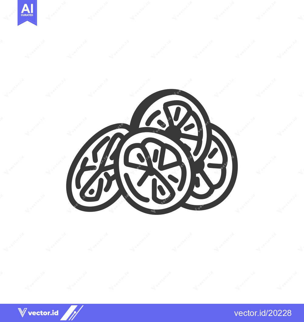 Premium Vector dari A stack of four lemon slices with visible seeds