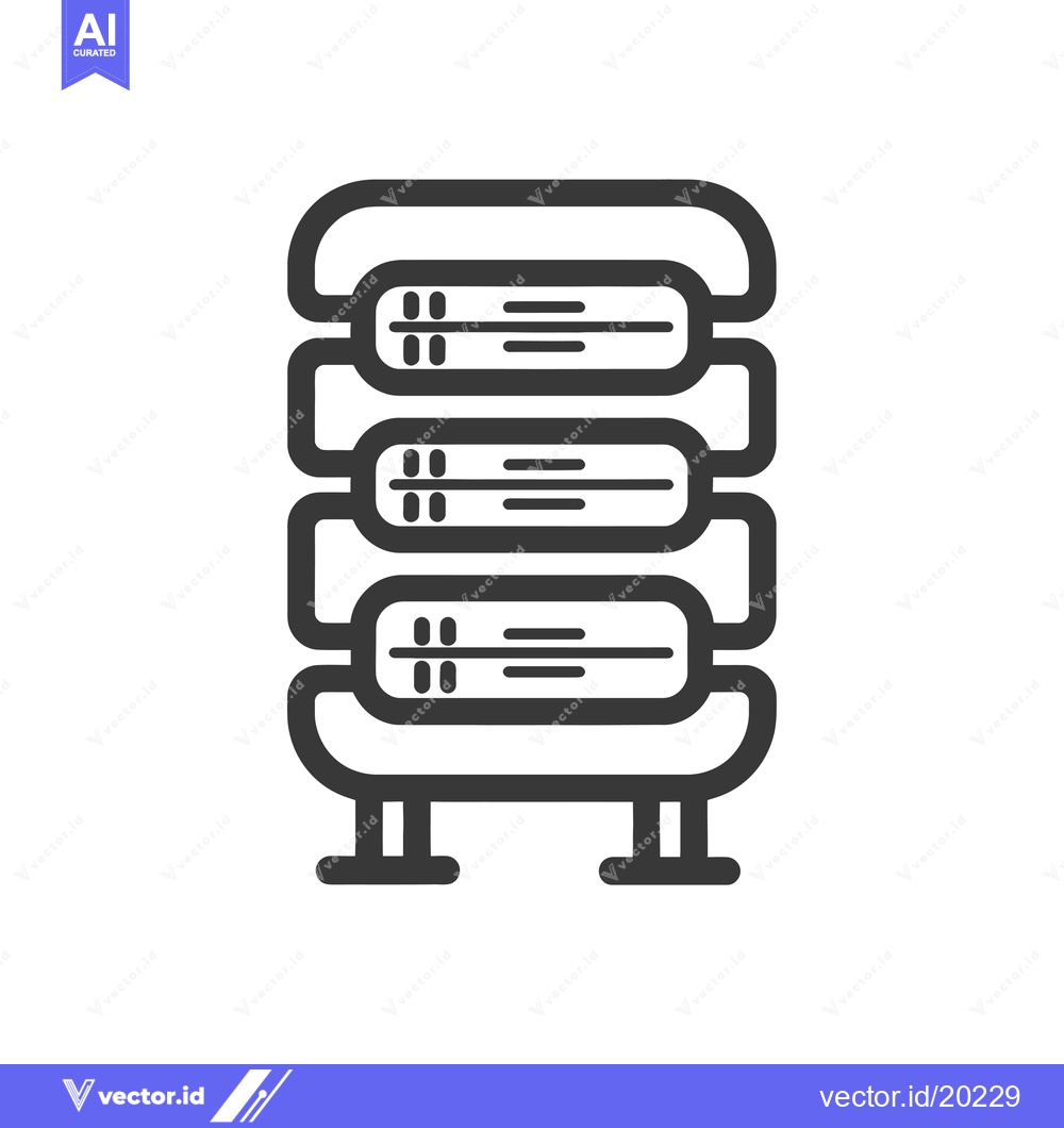 Premium Vector dari A Stack of Four Servers with Two Legs Each