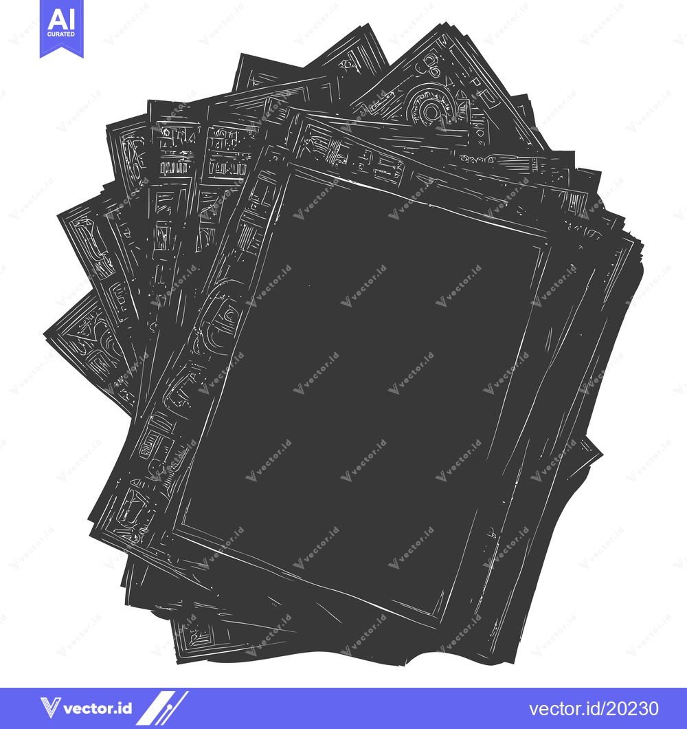 Premium Vector dari A Stack of Old Papers with Scratched Details