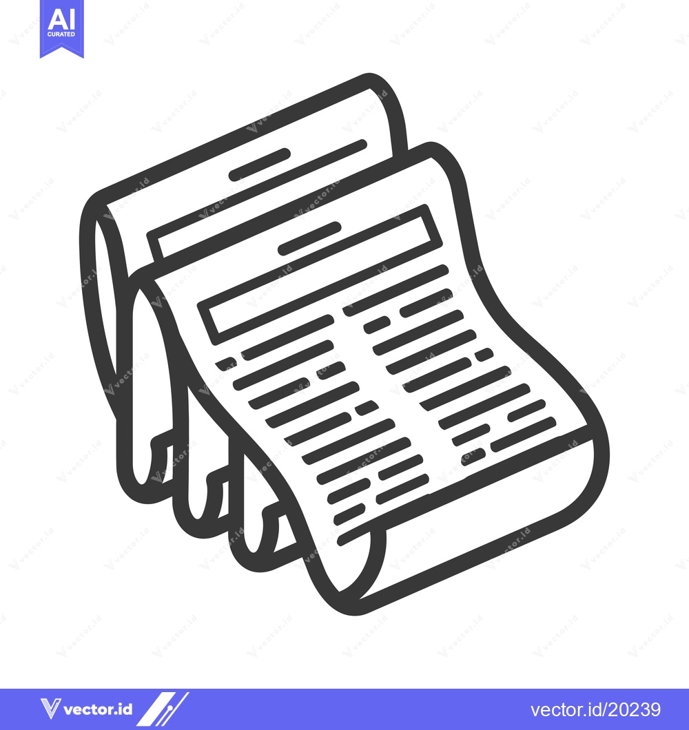 Premium Vector dari A Stack of Rolled Up Papers with Lines of Text