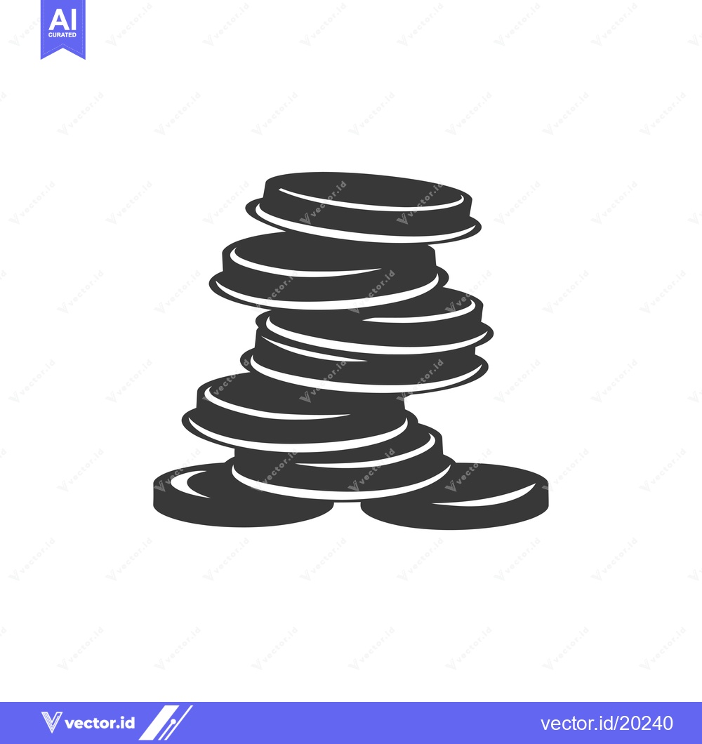Premium Vector dari A stack of six black and white round objects with a white background.