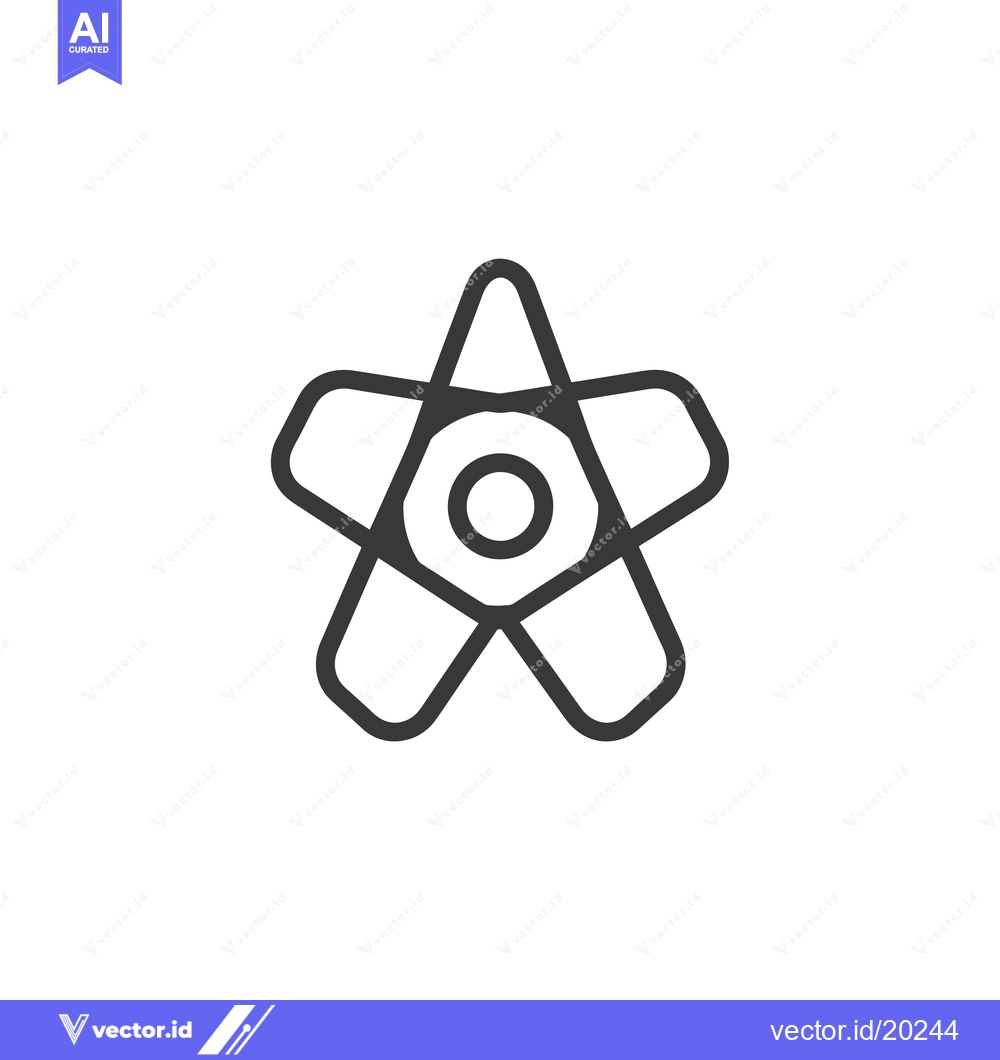 Premium Vector dari A star with a circle inside, outlined in black