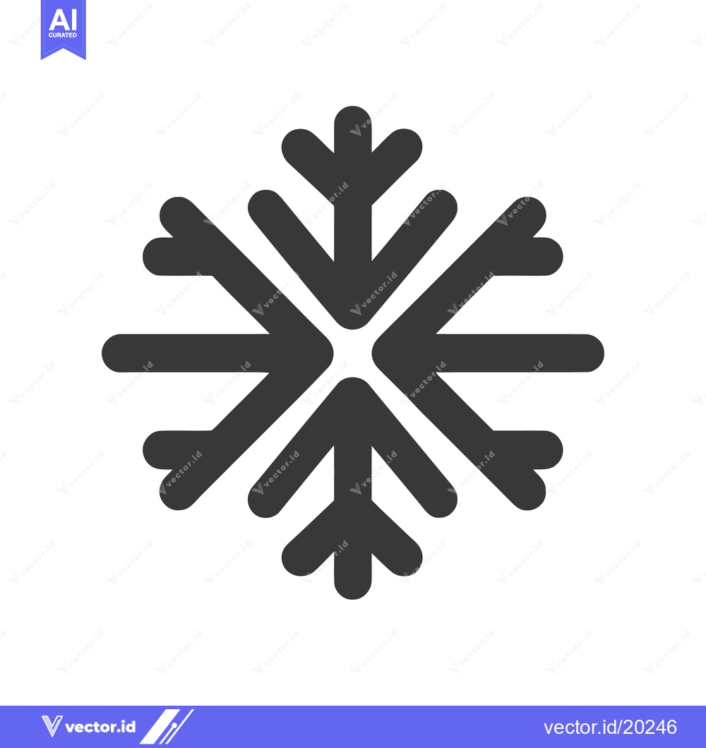 Premium Vector dari Bold Gray Snowflake Icon on White Background, Winter Symbol