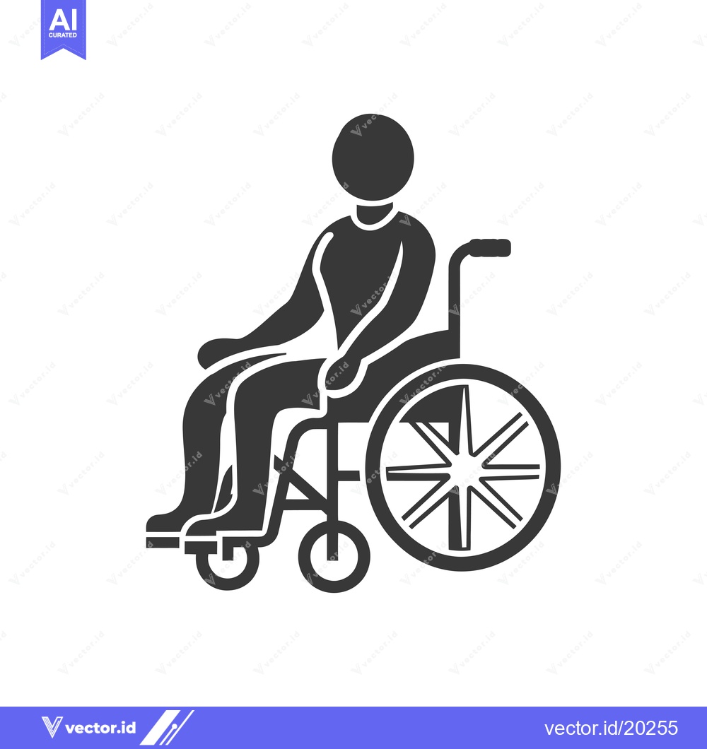 Premium Vector dari A stick figure person sitting in a wheelchair