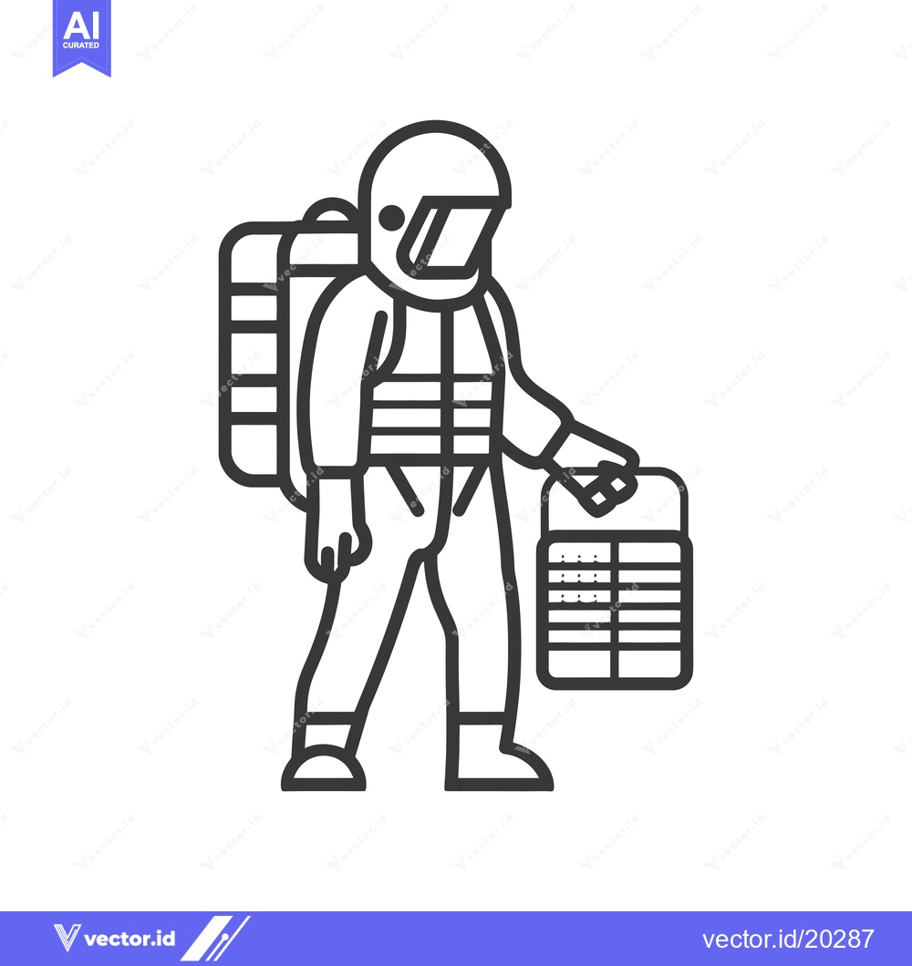 Premium Vector dari Astronaut in Space Suit Carrying a Sample Box