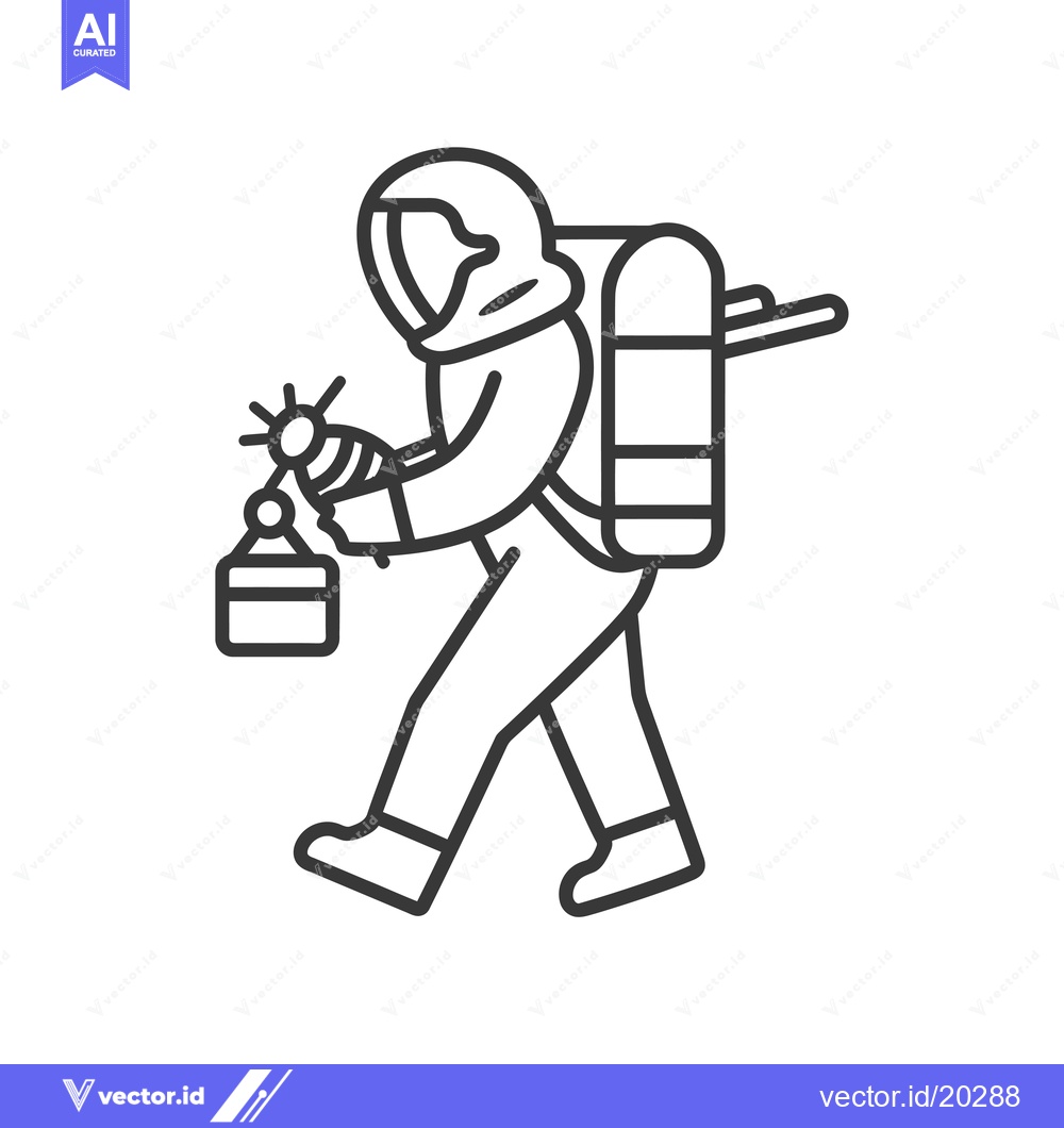 Premium Vector dari Astronaut in Space Suit Walking with a Device