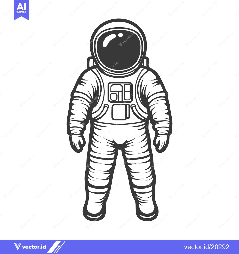 Premium Vector of A stylized illustration of an astronaut standing in space suit