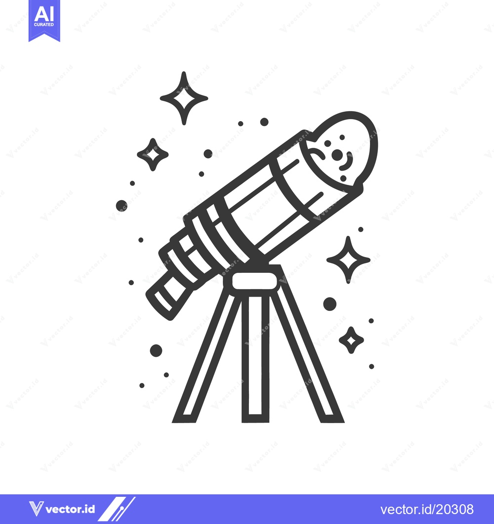 Premium Vector dari An illustration depicts a telescope with celestial elements and object