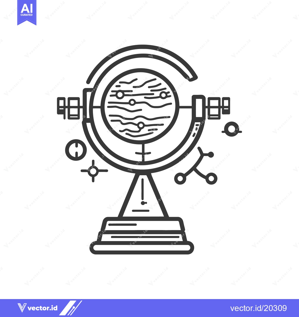 Premium Vector of A stylized illustration of a planetary observation device