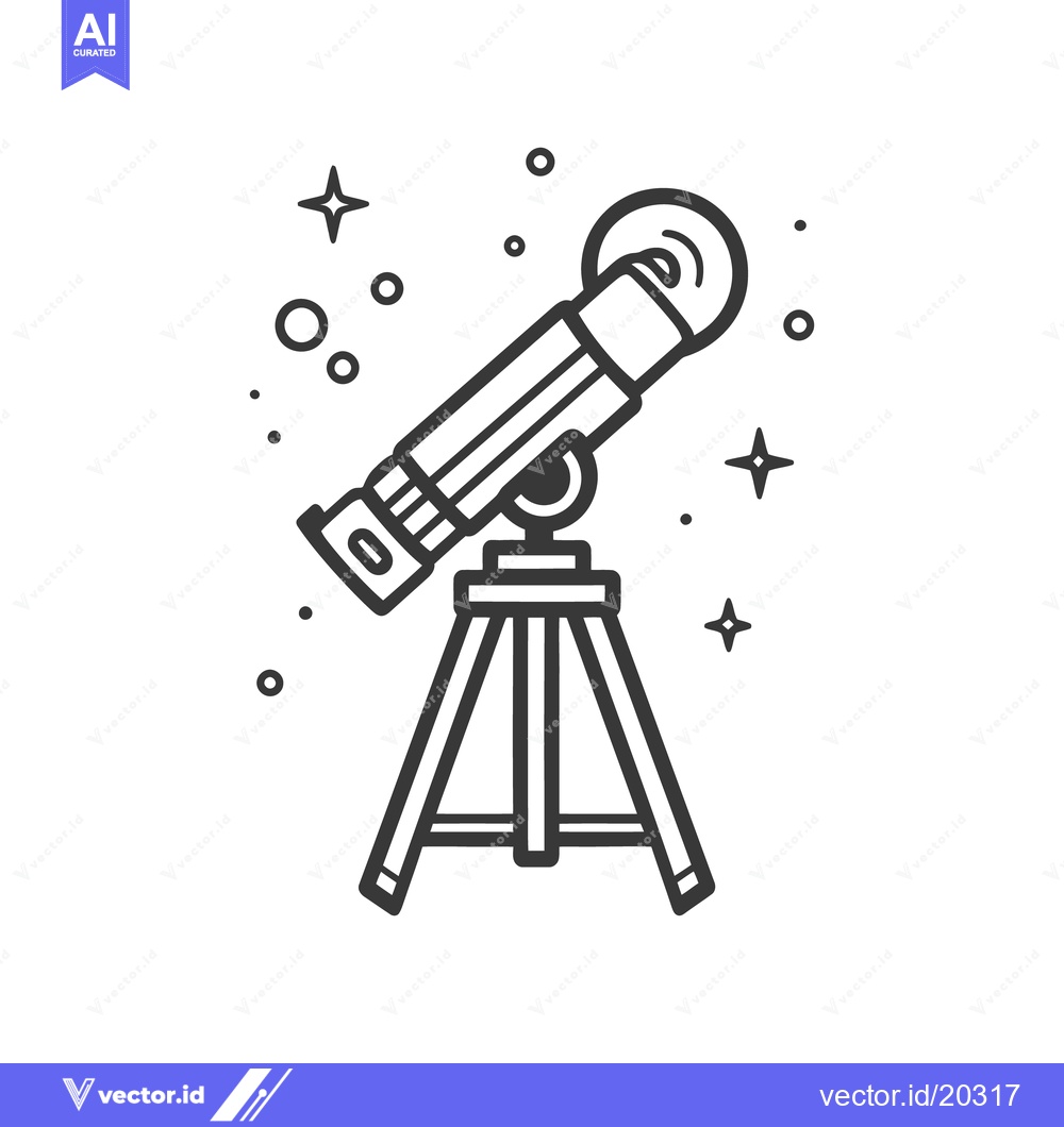 Premium Vector dari An illustration depicting a telescope with stars in the sky