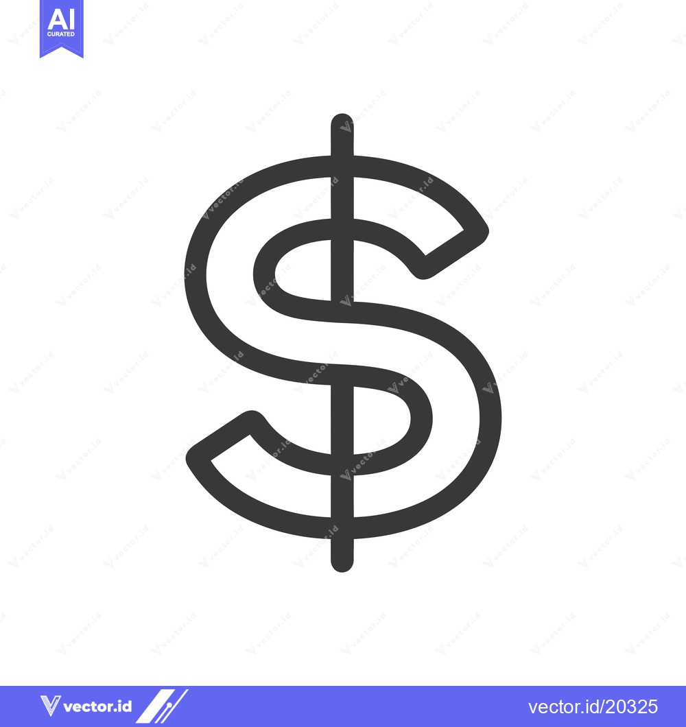 Premium Vector dari A stylized black and white dollar sign icon