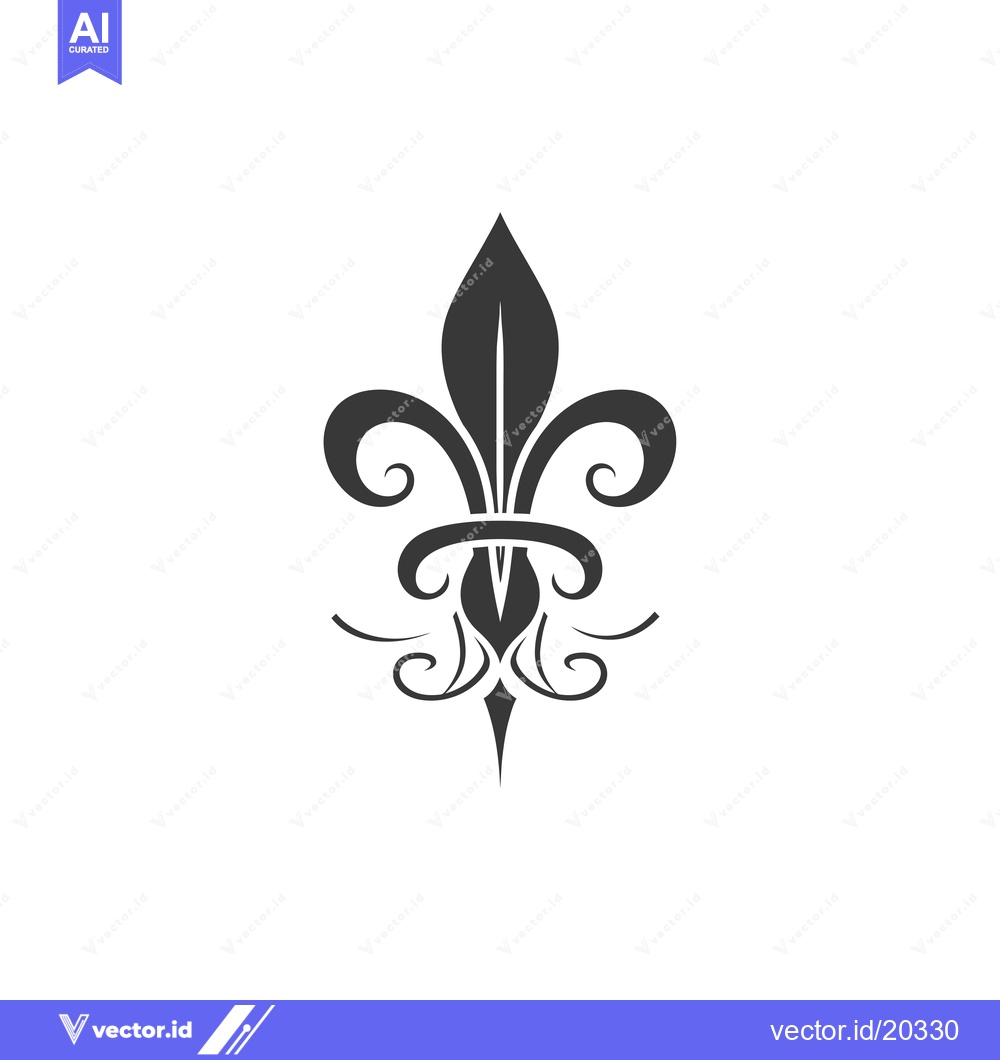 Premium Vector dari A Stylized Black and White Fleur-de-lis