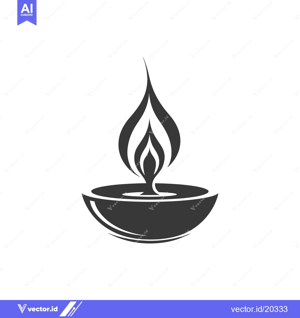 Premium Vector of A stylized black and white illustration of a candle flame.