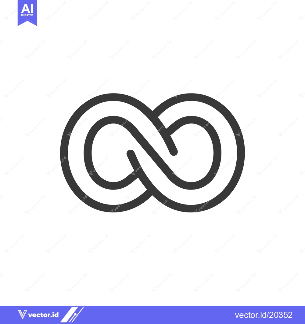 Premium Vector dari A stylized black and white infinity symbol