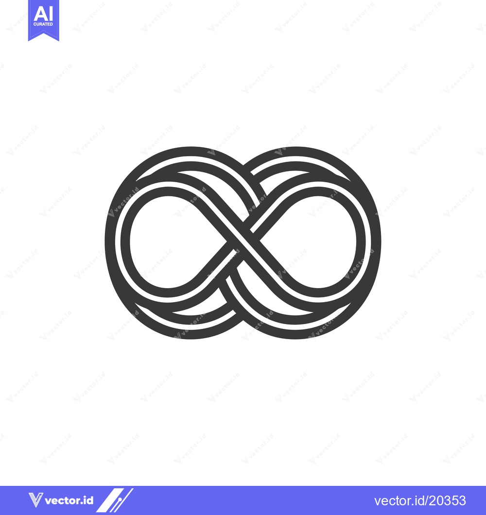 Premium Vector of A stylized black and white infinity symbol with multiple layers