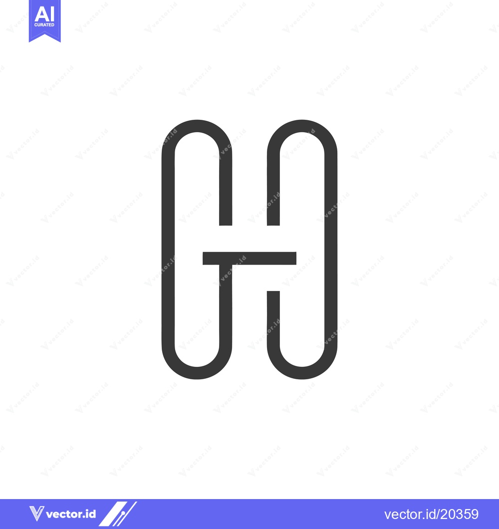 Premium Vector dari A Stylized Black and White Outline of the Letter H